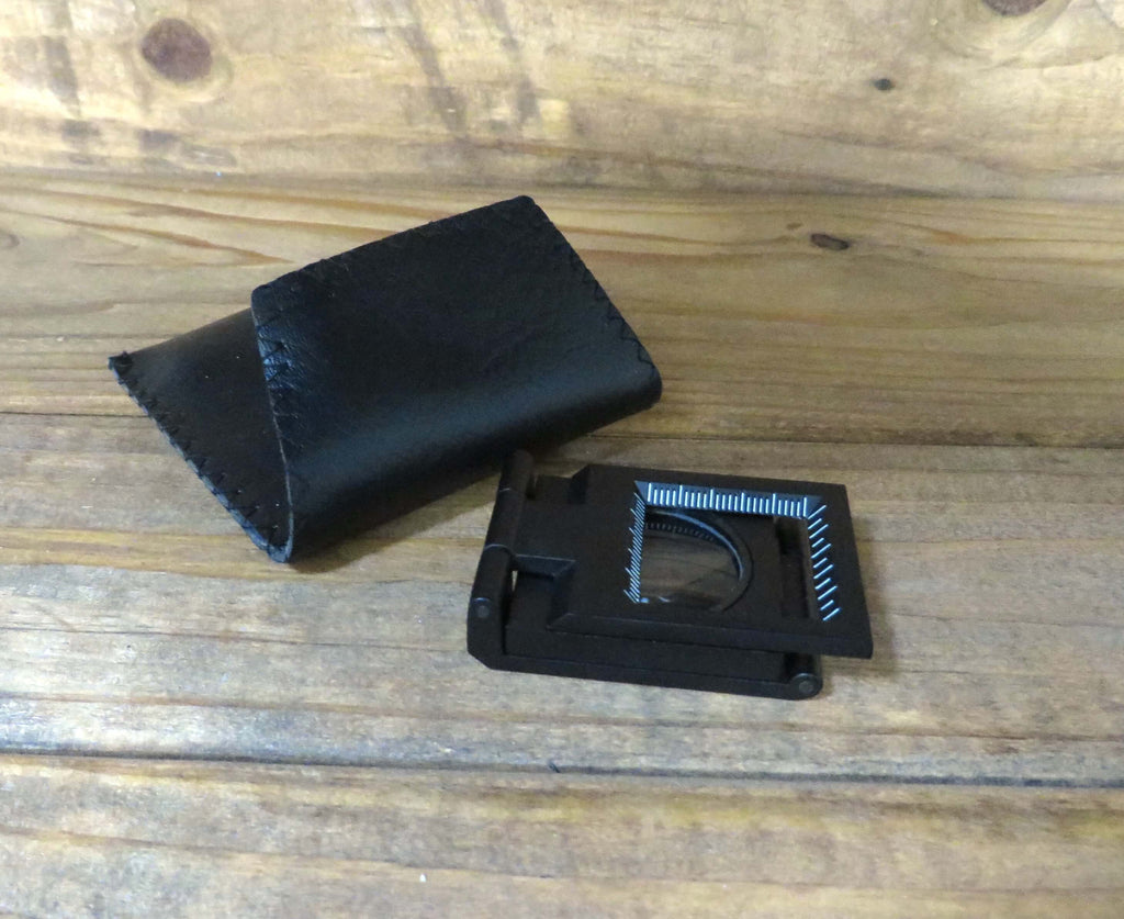 Folding 10× Metal Magnifier with Storage Pouch