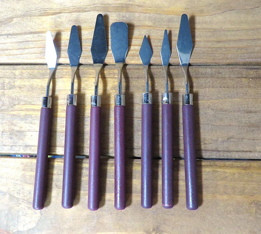 Blue Press Ink Small Ink Palette Knife Set – 7-Piece Professional Artist Set