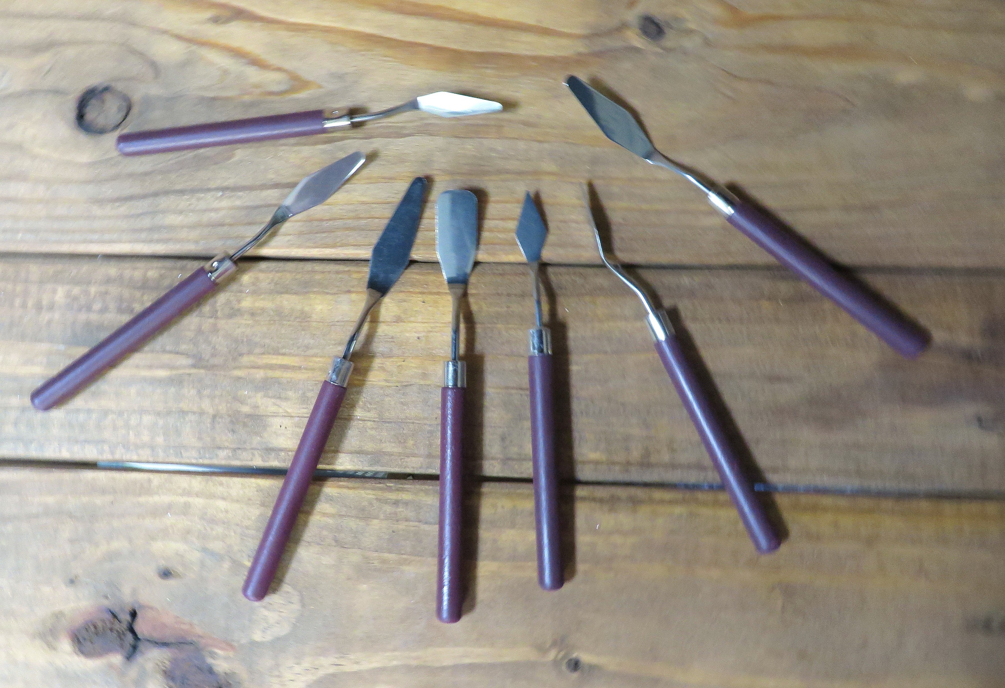 Blue Press Ink Small Ink Palette Knife Set – 7-Piece Professional Artist Set